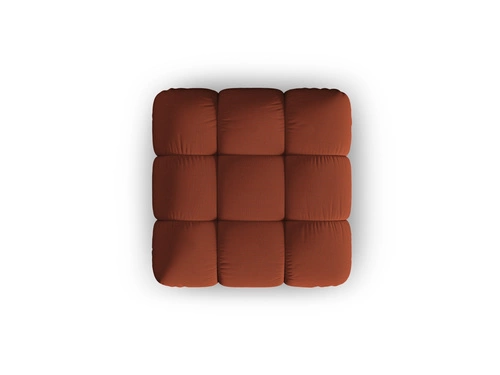 Pufa Bellis Brick 3D kwadratowa pikowana do salonu brązowa tapicerowana nowoczesna 94x94 cm