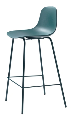 Hoker Whitby niebieski z oparciem nowoczesny do kuchni i wyspy 67 cm UNIQUE