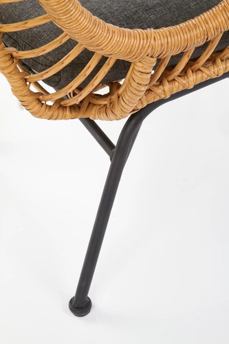 Fotel wypoczynkowy Edjora technorattan do ogrodu i na taras nowoczesny boho naturalny