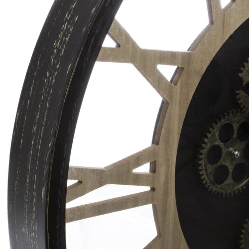 Zegar ścienny retro Paul 57 cm brązowy z widocznym mechanizmem do salonu Atmosphera