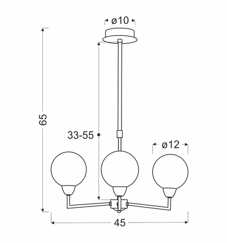 Logos nowoczesna lampa wisząca kula szklana 3-punktowa do salonu i sypialni