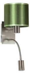 Kinkiet Sylwana 1x40W E14 + LED z wyłącznikiem chrom / zielony ciemny