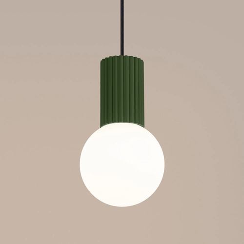 Lampa wisząca HALO 1 zielona oliwka nowoczesna kula do salonu kuchni sypialni 120 cm