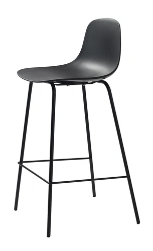 Hoker Whitby czarny nowoczesny z oparciem do kuchni i wyspy 67 cm metalowy