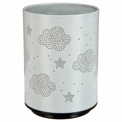 Lampka nocna LED projektor chmury Atmosphera srebrna do pokoju dziecka na baterie