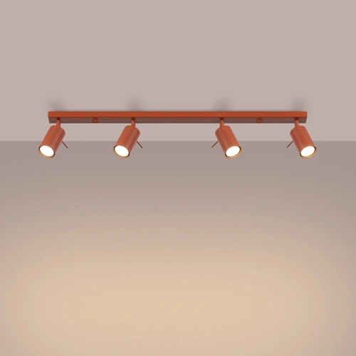 Plafon sufitowy RING 4L czerwony nowoczesny metalowy ruchomy do salonu i sypialni SOLLUX