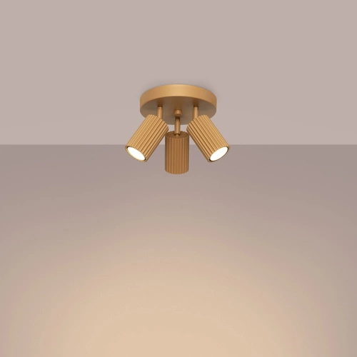 Plafon sufitowy złoty KARBON 3P glamour z ruchomym kloszem do salonu i sypialni