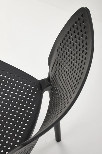 Krzesło ogrodowe Sylie Intesi czarne z tworzywa sztaplowane nowoczesne do ogrodu i na balkon