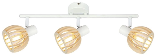Lampa sufitowa Atarri listwa 3x25W E14  biały+drewno