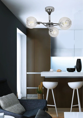 Lampa wisząca Ozzo 3x40W E14 chrom klosz bezbarwny