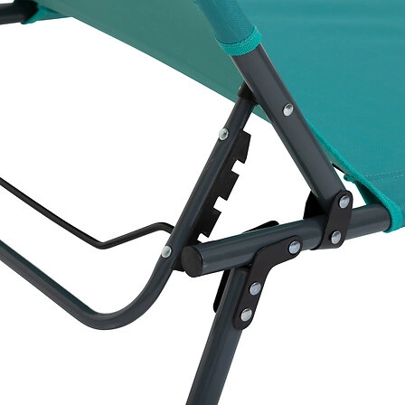 Leżak plażowy Asco Atmosphera niebieski rozkładany na balkon i taras klasyczny metalowy