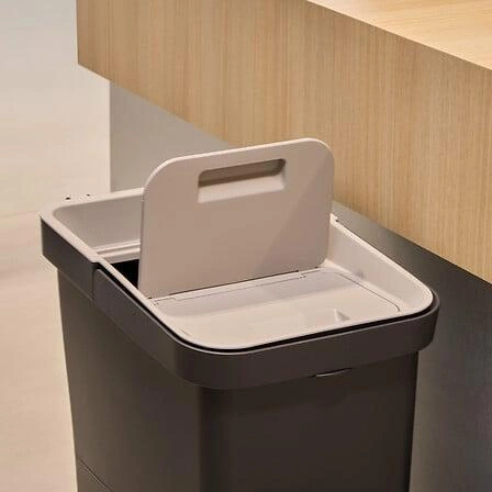 Kosz do segregacji śmieci 36L Slow czarny szary plastikowy do kuchni i biura 5five