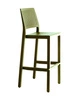Hoker Emi 65 cm zielony nowoczesny z oparciem do kuchni i jadalni z tworzywa sztaplowany