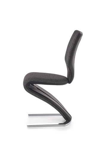 Krzesło do jadalni Missisipi tapicerowane ekoskóra czarne na płozach nowoczesne Intesi