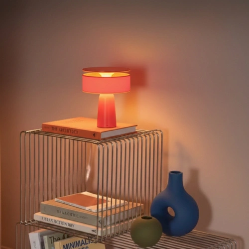AXO czerwona lampa biurkowa nowoczesna na biurko do gabinetu
