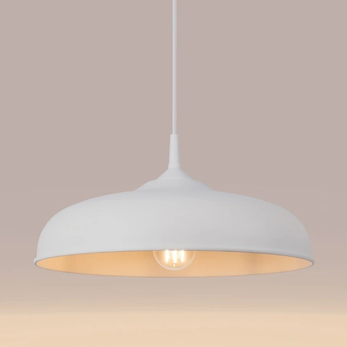 Lampa wisząca GINA biała nowoczesna do salonu i jadalni nad stół 38 cm SOLLUX LIGHTING