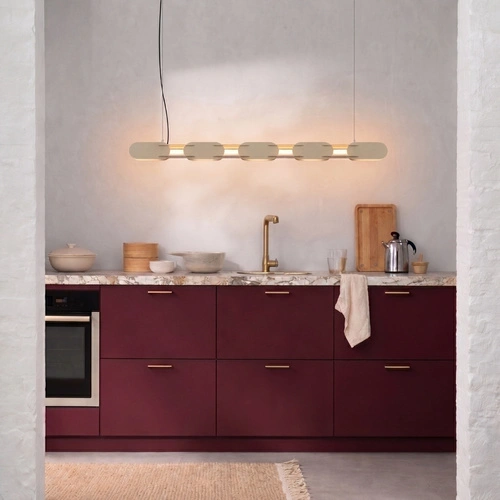 Lampa wisząca CHAIN LED beżowa nad wyspę nowoczesna 158 cm