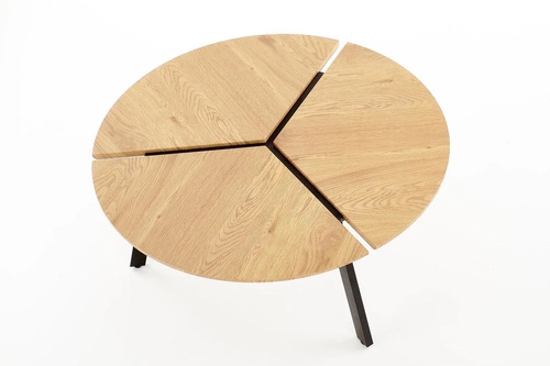 Stolik kawowy Louza okrągły dębowy loftowy 86 cm czarny do salonu Intesi