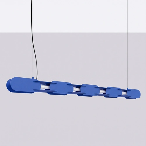 Lampa wisząca CHAIN LED nad wyspę ultramaryna nowoczesna 158 cm