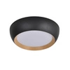Plafon Abruzzo czarno-drewniany  24W LED 40x32 cm klosz biały