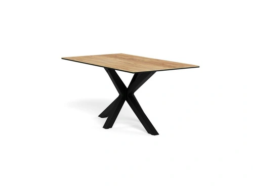 Stół Heaven 160x90 nowoczesny do jadalni ceramika dąb na czarnych nogach