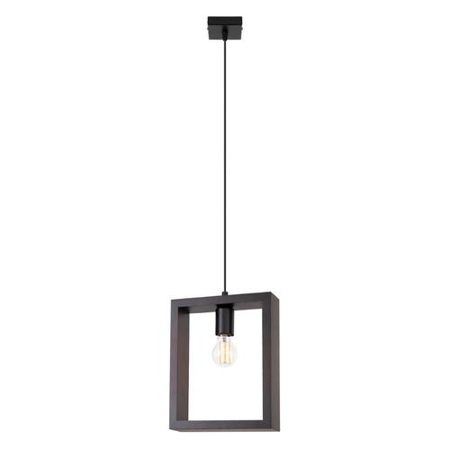 Lampa wisząca ARIES wenge drewniana regulowana do salonu i jadalni nowoczesna 24 cm