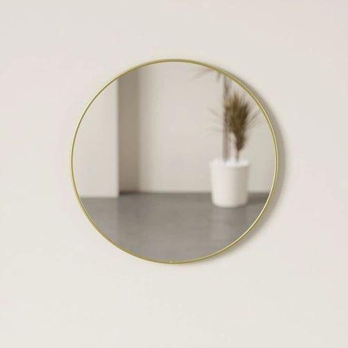 Lustro okrągłe Hubba 61 cm złote na ścianę do przedpokoju nowoczesne Umbra