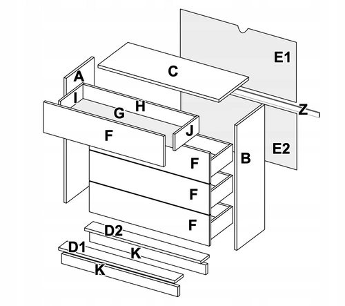 Komoda Holly biała z szufladami 100 cm nowoczesna komoda do salonu Intesi