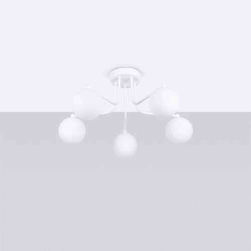 Żyrandol do salonu ASTRAL 5 biały minimalistyczny szklane kule nowoczesny Sollux Lighting