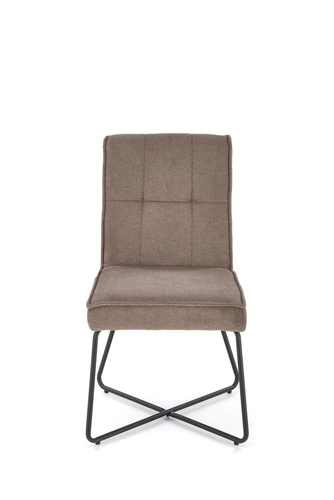 Krzesło tapicerowane Omara szare do jadalni nowoczesne pikowane na płozach Intesi