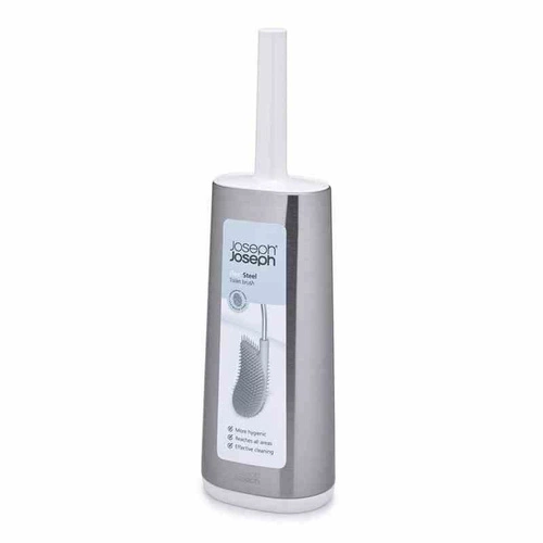 Silikonowa szczotka do wc Joseph Joseph Flex JJ biała stalowa do łazienki