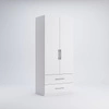 Szafa Flory biała połysk z szufladami i półką nowoczesna do sypialni 90 cm