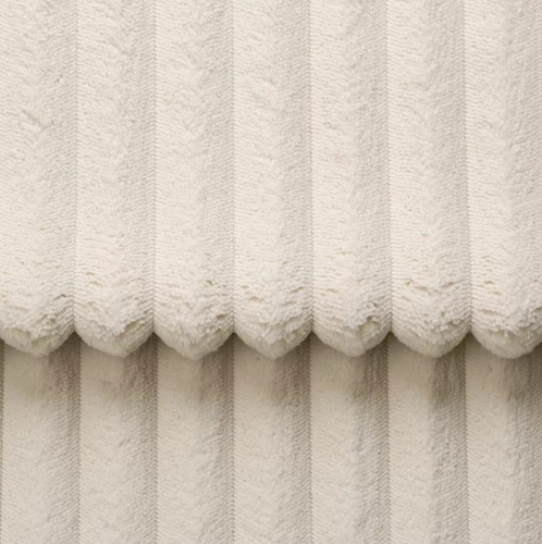 Sofa rozkładana z funkcją spania Loppie beżowa sztruksowa do salonu nowoczesna