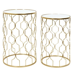 Zestaw 2 stolików Dubai złoty