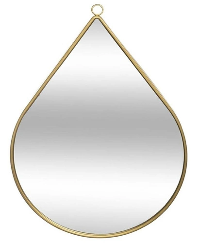 Lustro Goutte nieregularne do przedpokoju w złotej ramie 28x39 cm Atmosphera