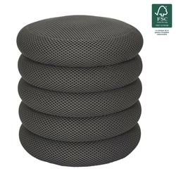 Pufa Atom szara okrągła ze schowkiem nowoczesna do salonu i sypialni Intesi 42 cm