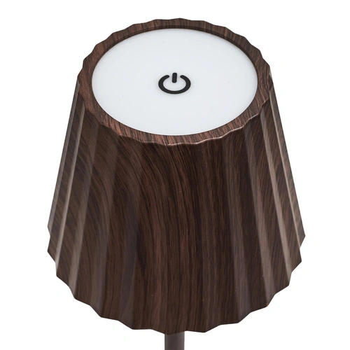 Lampka nocna Blanca LED dotykowa brązowa do sypialni ze ściemniaczem