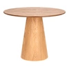 Stół okrągły Soleilo 80 cm naturalny dąb na jednej nodze do salonu i kawiarni Intesi