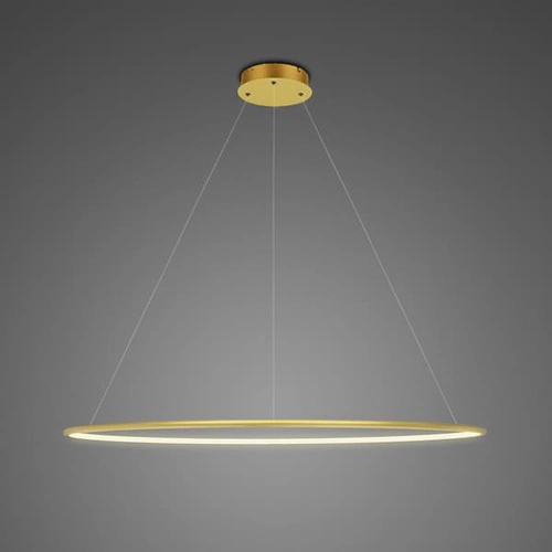 Lampa sufitowa LED okrągła złota No.1 100 cm Altavola Design do salonu i jadalni