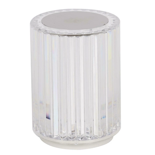 Lampka nocna LED Cryształowa Intesi nowoczesna biała przenośna do sypialni i salonu