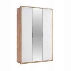 Szafa Tissa z lustrem 140cm dąb craft/biały połysk