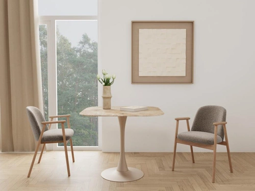 Stół Malta Actona kwadratowy do jadalni nowoczesny ceramika brązowa 90x90