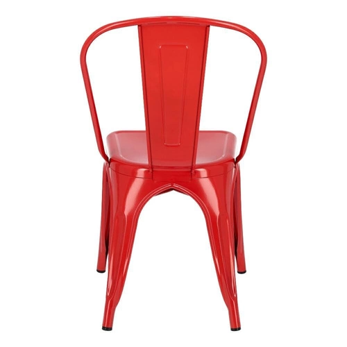 Krzesło metalowe Paris czerwone inspirowane Tolix do jadalni i kuchni styl industrialny