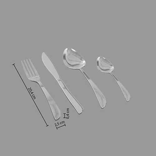 Zestaw sztućców obiadowych Serrat 24 elementy srebrny stal nierdzewna do zmywarki 5five