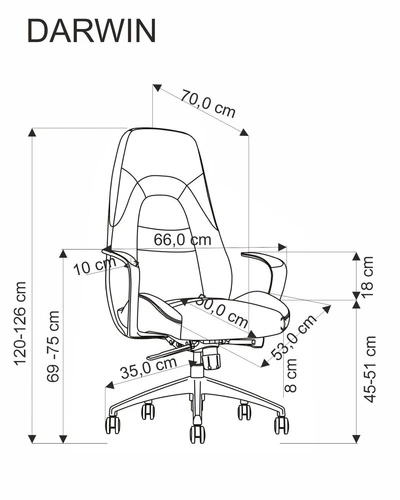 Fotel biurowy ergonomiczny obrotowy Nolvia cappuccino skórzany z podłokietnikami do biura