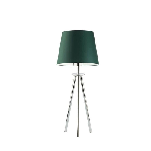 Lampka BERGEN abażur zieleń butelkowa stelaż chrom