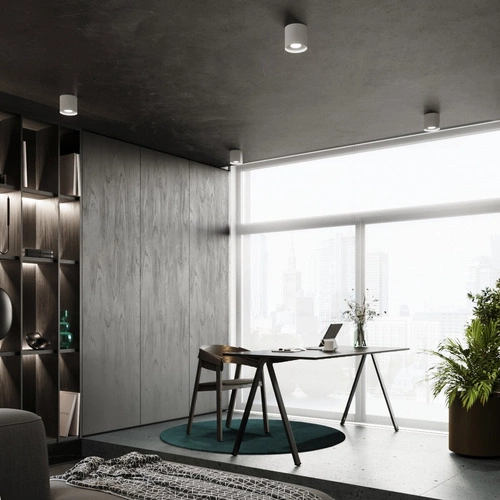 Plafon sufitowy biały MIKA nowoczesny minimalistyczny do salonu i sypialni SOLLUX