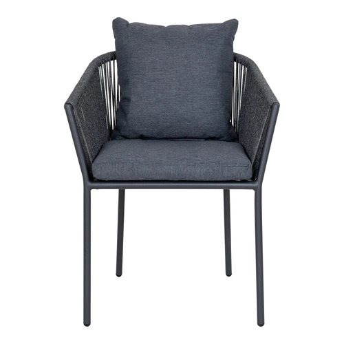 Krzesło ogrodowe nowoczesne Salerno granatowe z podłokietnikami na metalowych nogach Intesi