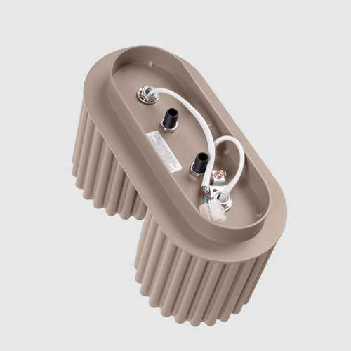 Plafon sufitowy nowoczesny AURA 2 taupe aluminium do salonu i kuchni GU10 2x10W