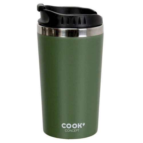 Kubek turystyczny Intesi zielony stalowy 350 ml na kawę i herbatę podróżny